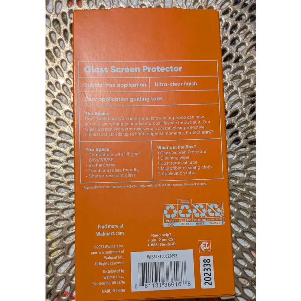 Unisex Protect Onn. Glass Screen Protector for iPhone 6/6s/7/8/SE Clear One Size